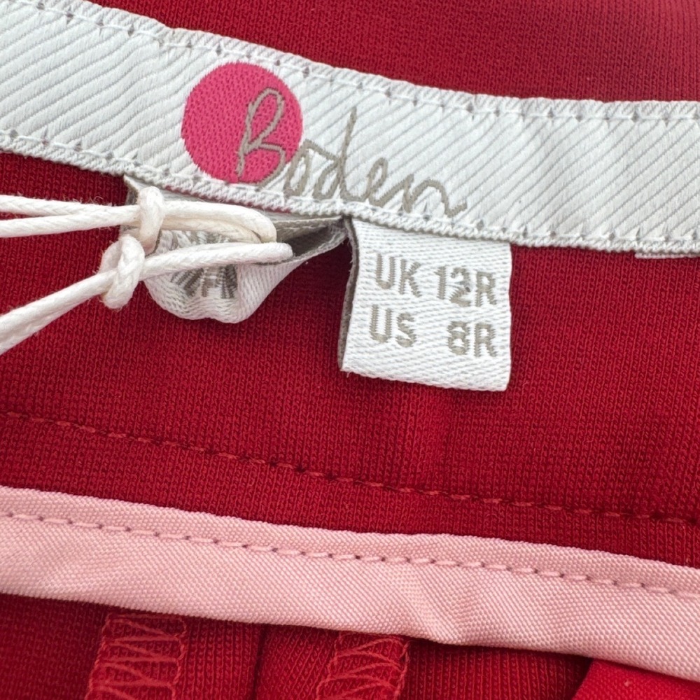 Boden Richmond Women Pants 8R Red Ponte Jersey Stretch Kick Flare NWT - Picture 5 of 8